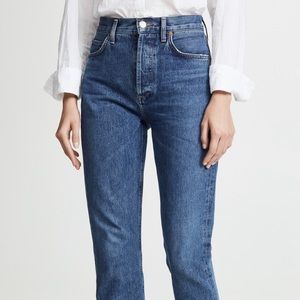 Agolde Riley High Rise Straight Crop Jeans 24